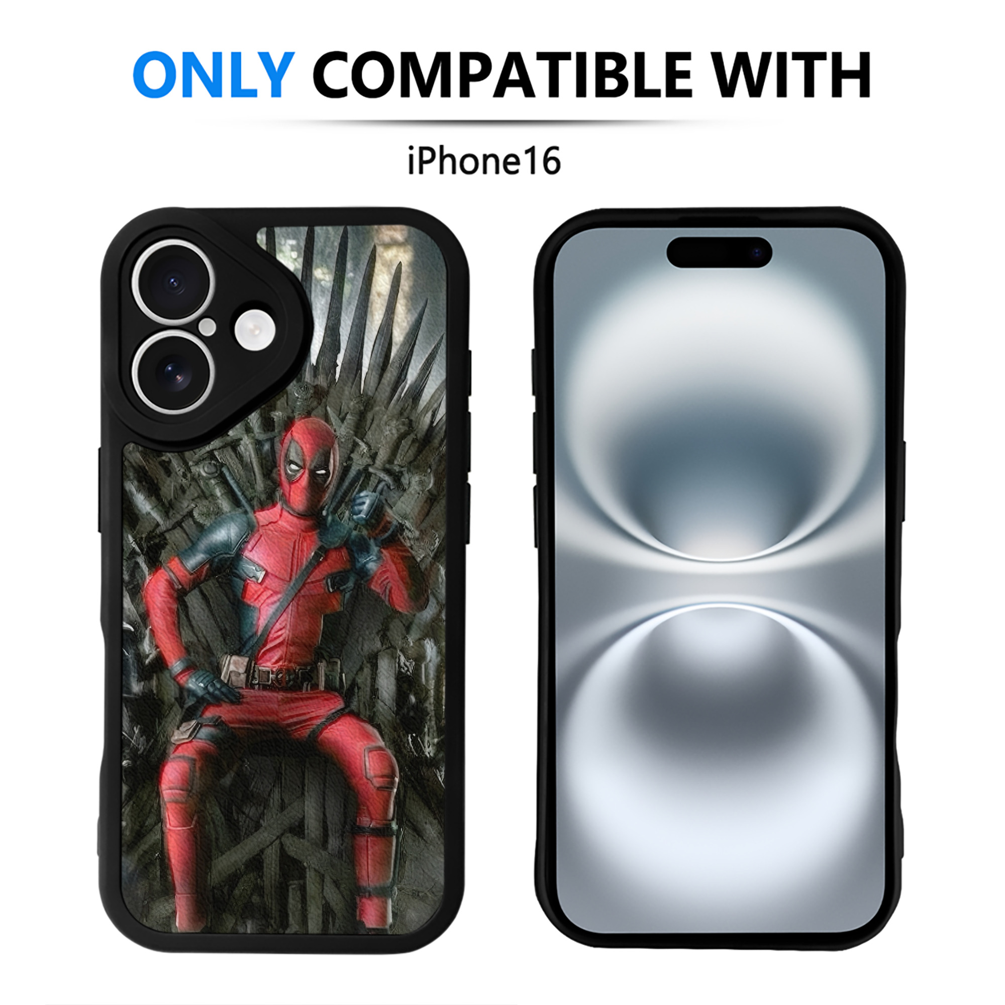 （画像用） Deadpool デッドプール 【iPhone 16シリーズ対応】シリコンスマホケース（レザー調） 材質：シリコン
